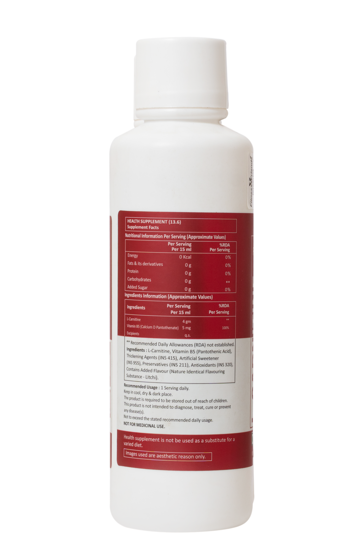 L Carnitine 4000mg , 30 servings