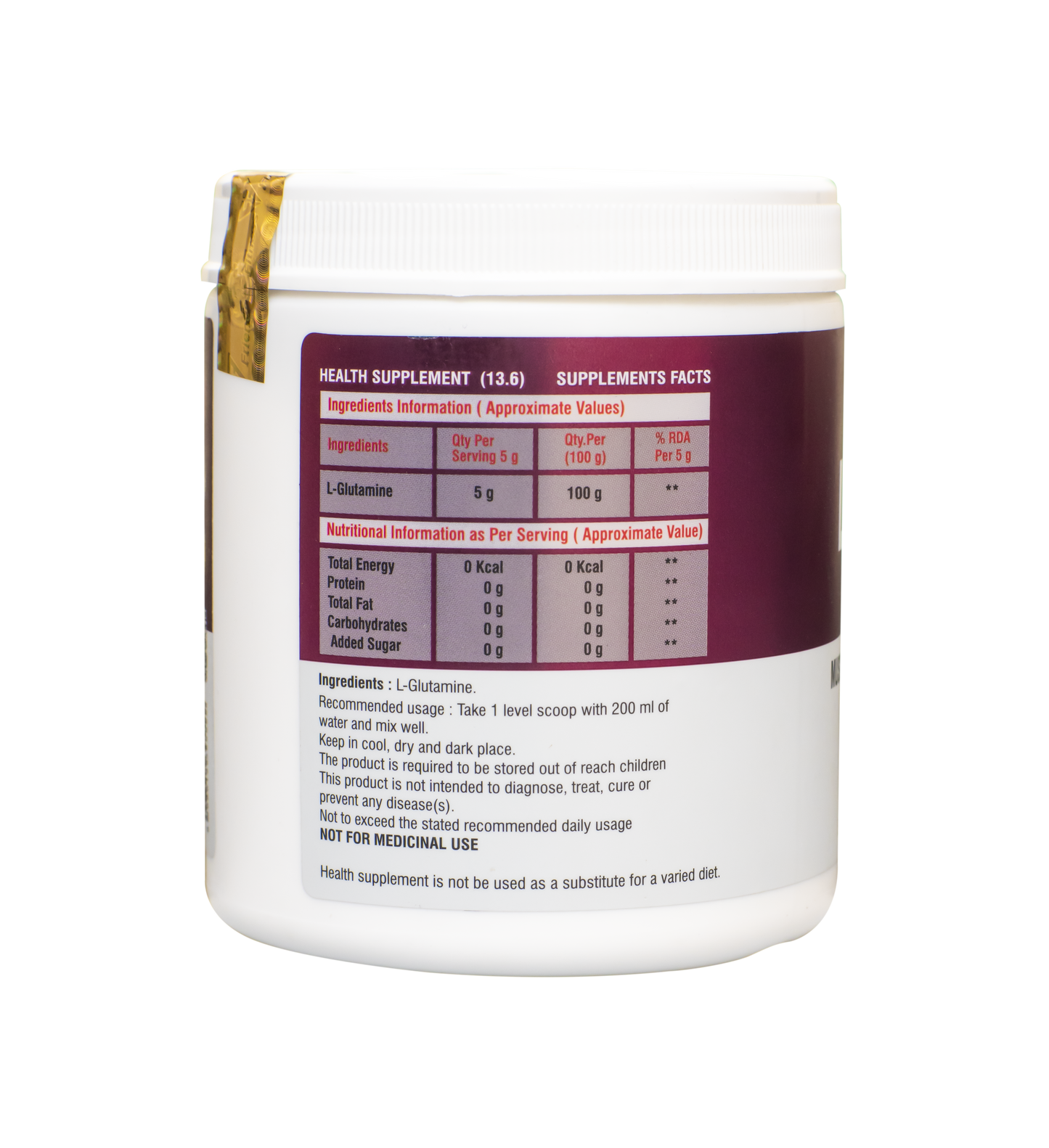 L Glutamine, 250g