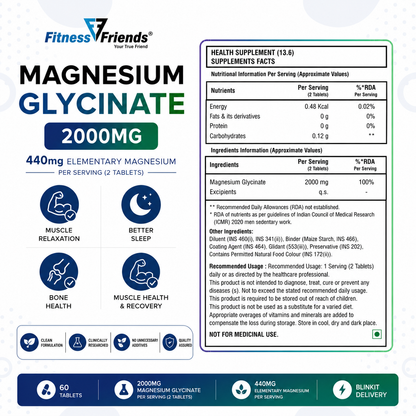 Magnesium Glycinate 2000mg   60 tab